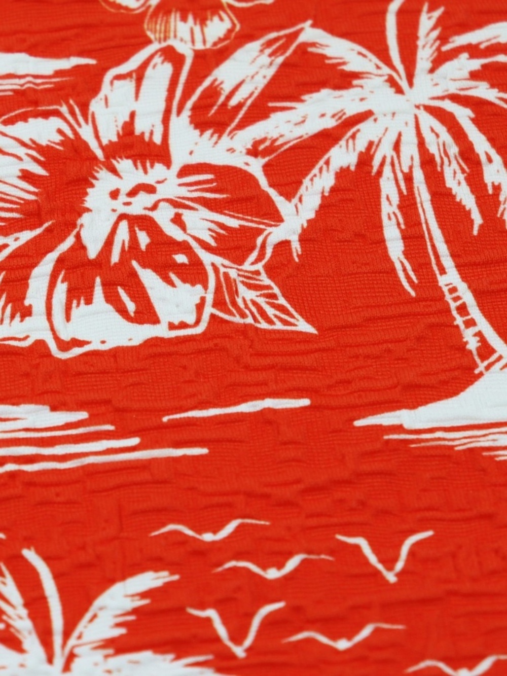 Roxy NWT Vacay Vibes Tropical Crop Textured Short Sleeve Rash Guard Red Size M - Picture 5 of 5